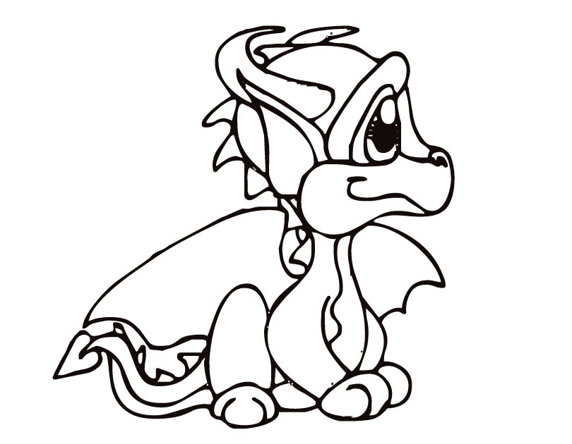 Baby Dragon Coloring Pages drawing free image download