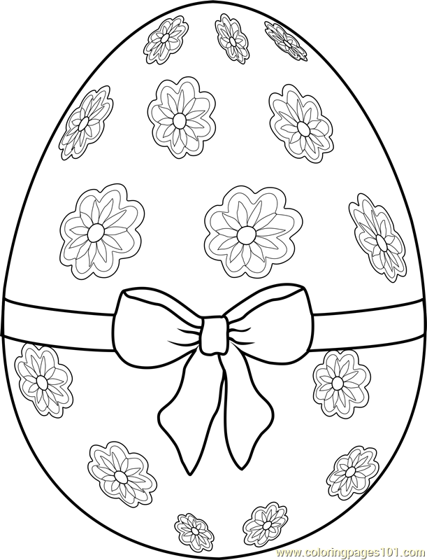 Easter Egg with Ribbon Coloring Page for Kids - Free Easter Printable Coloring  Pages Online for Kids - ColoringPages101.com | Coloring Pages for Kids