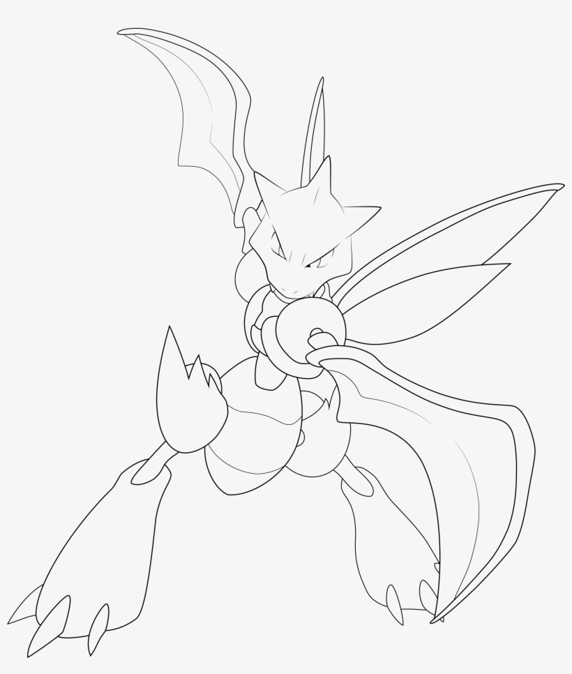 Scyther Line-art By Alcadeas1 - Pokemon Scyther Para Colorear Transparent  PNG - 2471x2792 - Free Download on NicePNG
