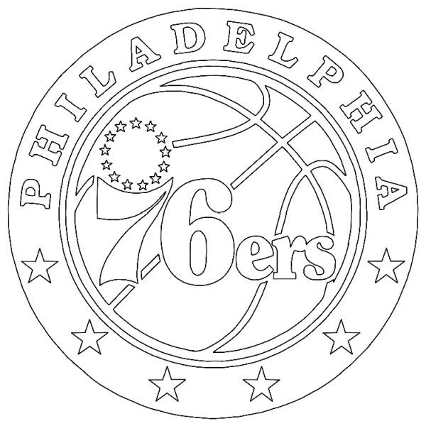Philadelphia 76ers logo | Sports coloring pages, Free coloring pages, Sun  logo