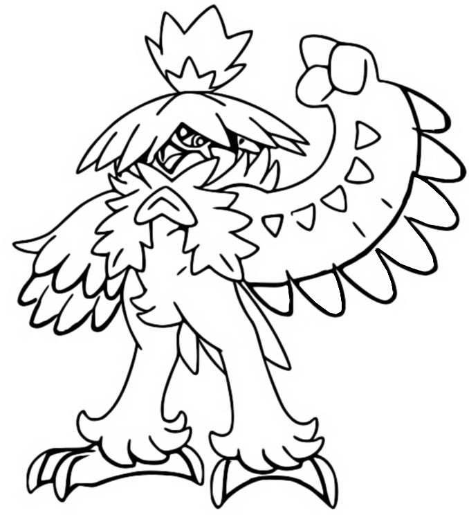 Coloring page Pokémon Legends Arceus : Hisuian Decidueye 17