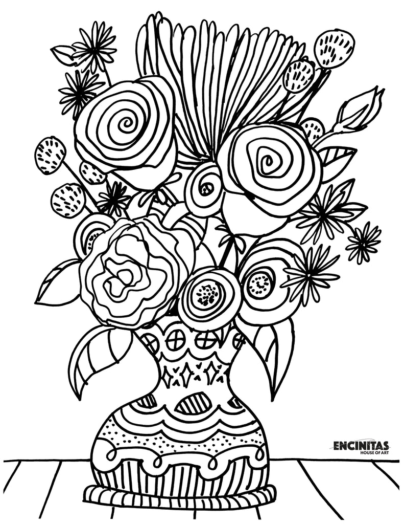 Flower Bouquet Coloring Page ...