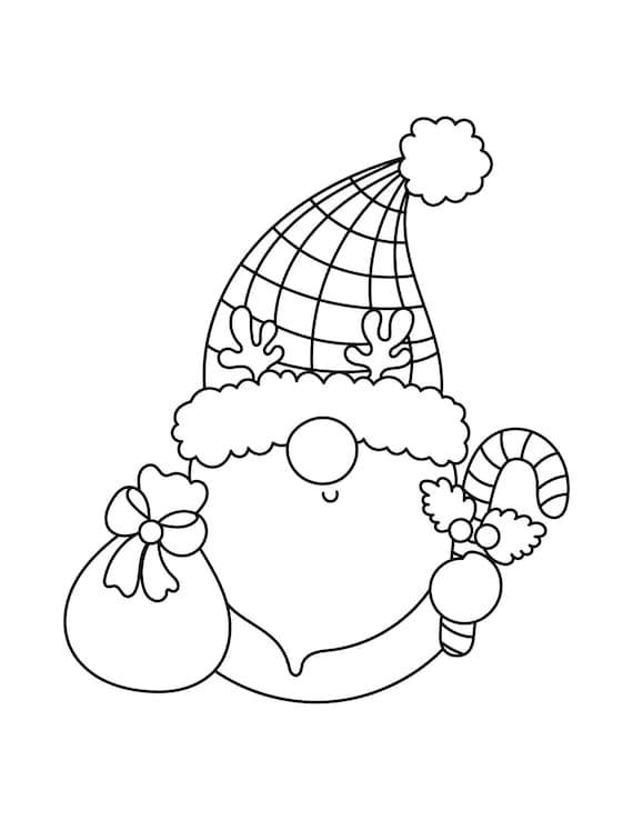 BUNDLE Christmas Gnomes Coloring Pages 50 Pages - Etsy