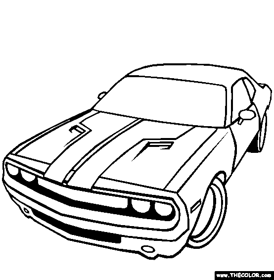 Dodge Challenger Coloring Page | Online Coloring