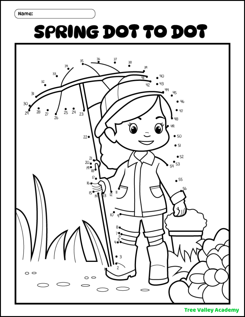 Spring Connect The Dots Coloring Pages ...