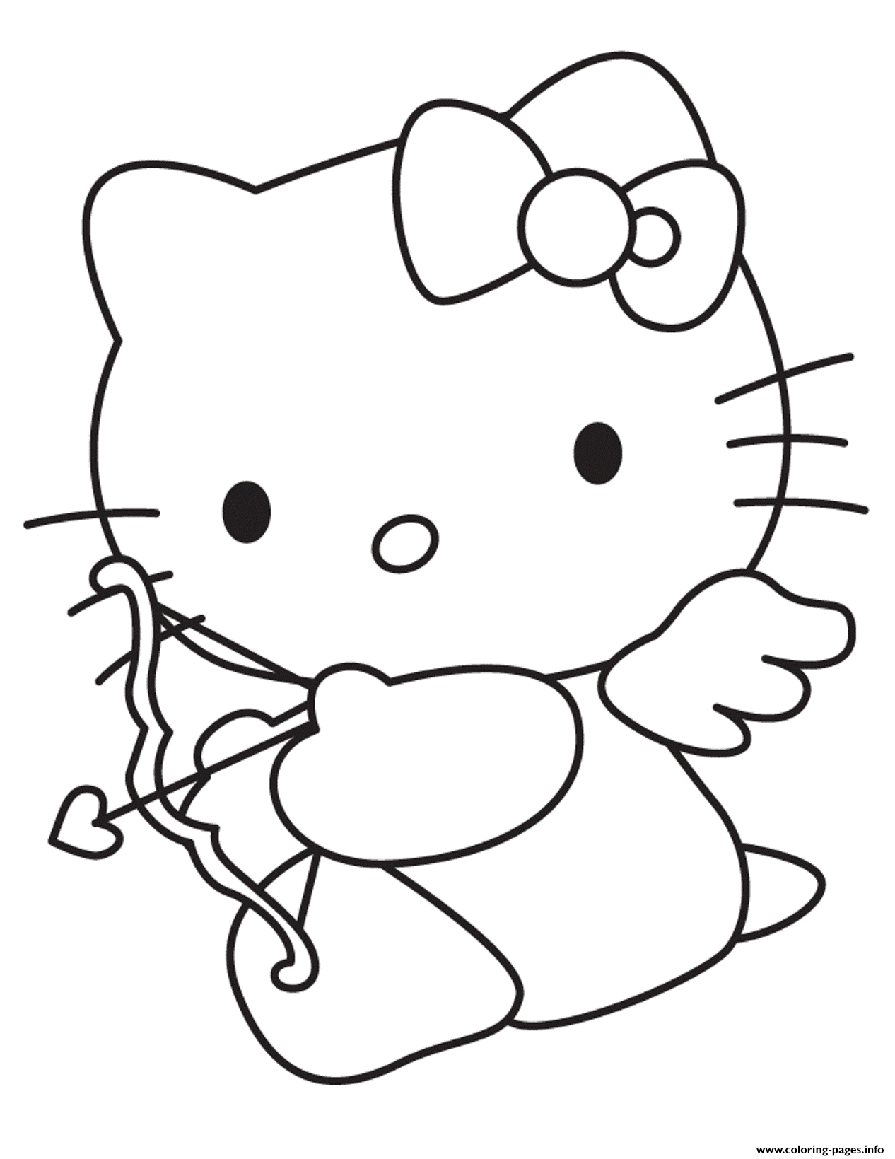 Cupid Hello Kitty Valentine S7903 Coloring page Printable