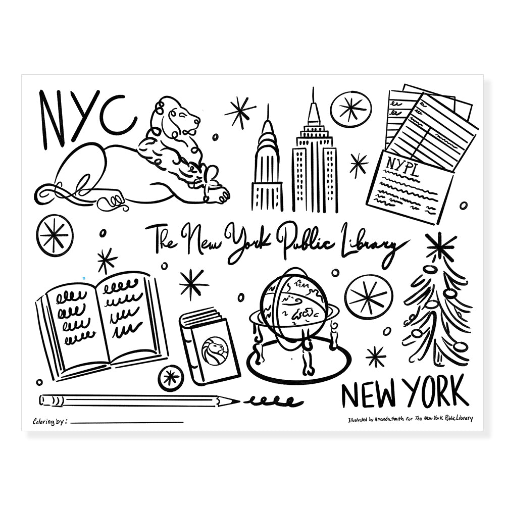 Printable Coloring Page: NYPL Holiday ...