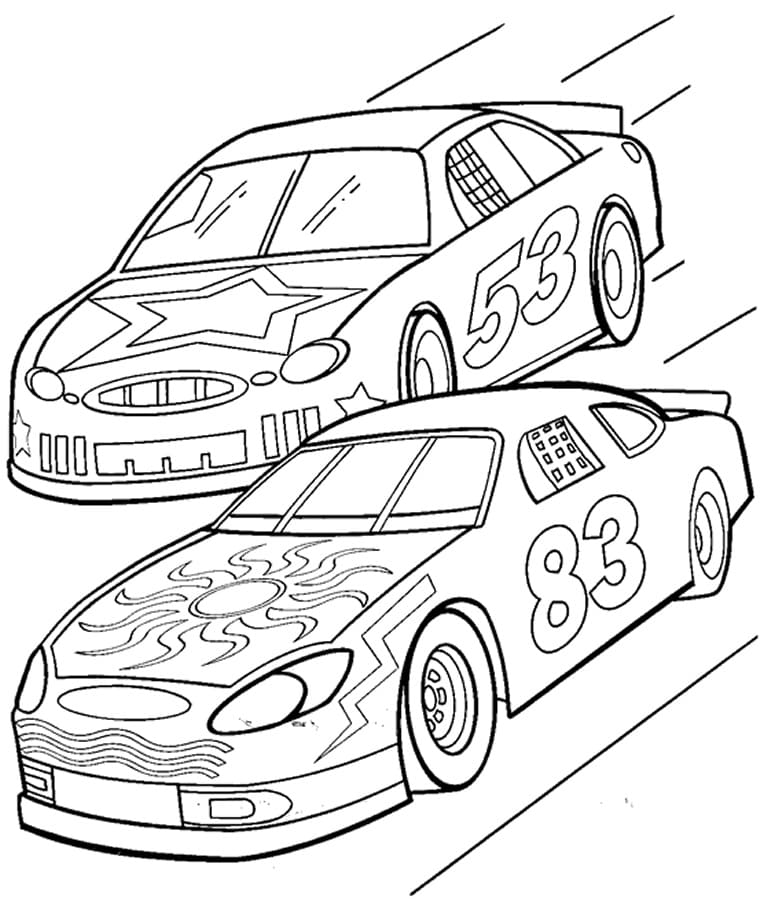 Two Race Cars coloring page - Download ...