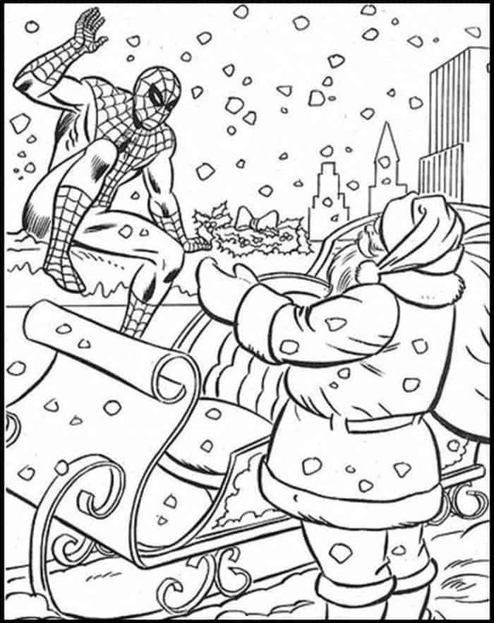 spiderman christmas coloring pages | Spiderman christmas, Avengers coloring  pages, Superhero coloring pages