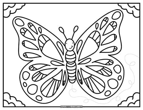 Butterfly Coloring Pages - Superstar Worksheets