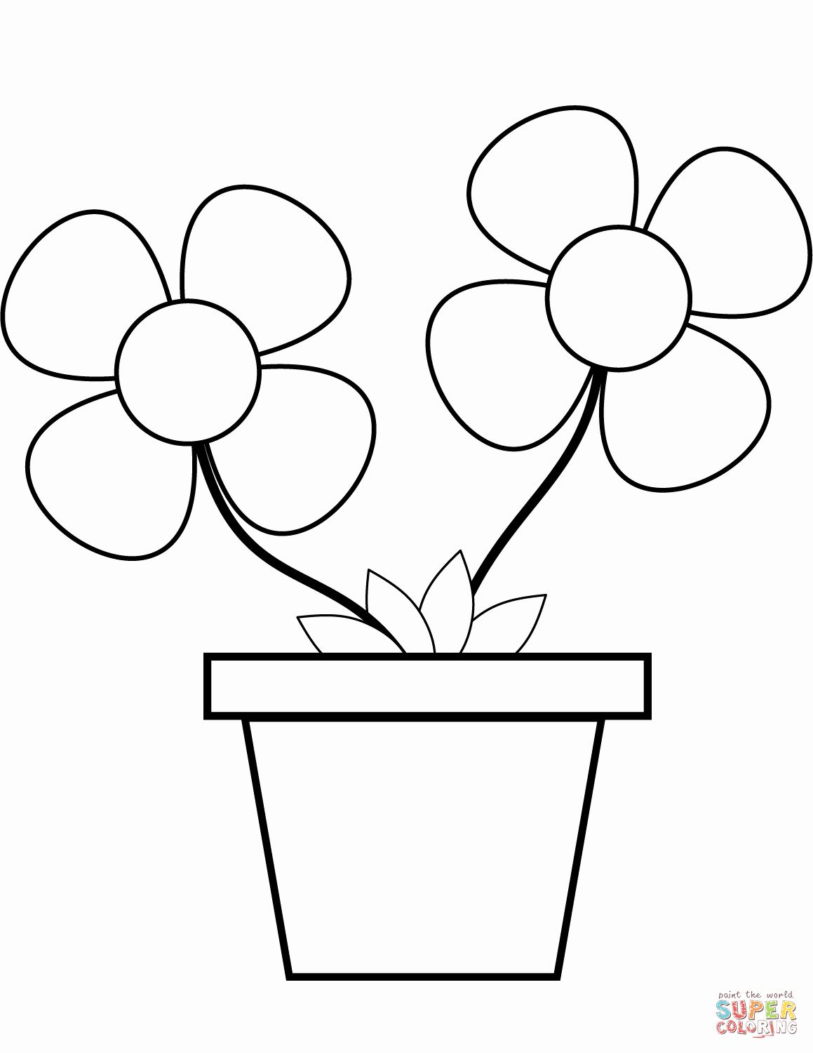 Flower Pot Coloring Page Elegant Flowers In A Pot Coloring Page | Printable flower  coloring pages, Flower coloring pages, Free printable coloring pages