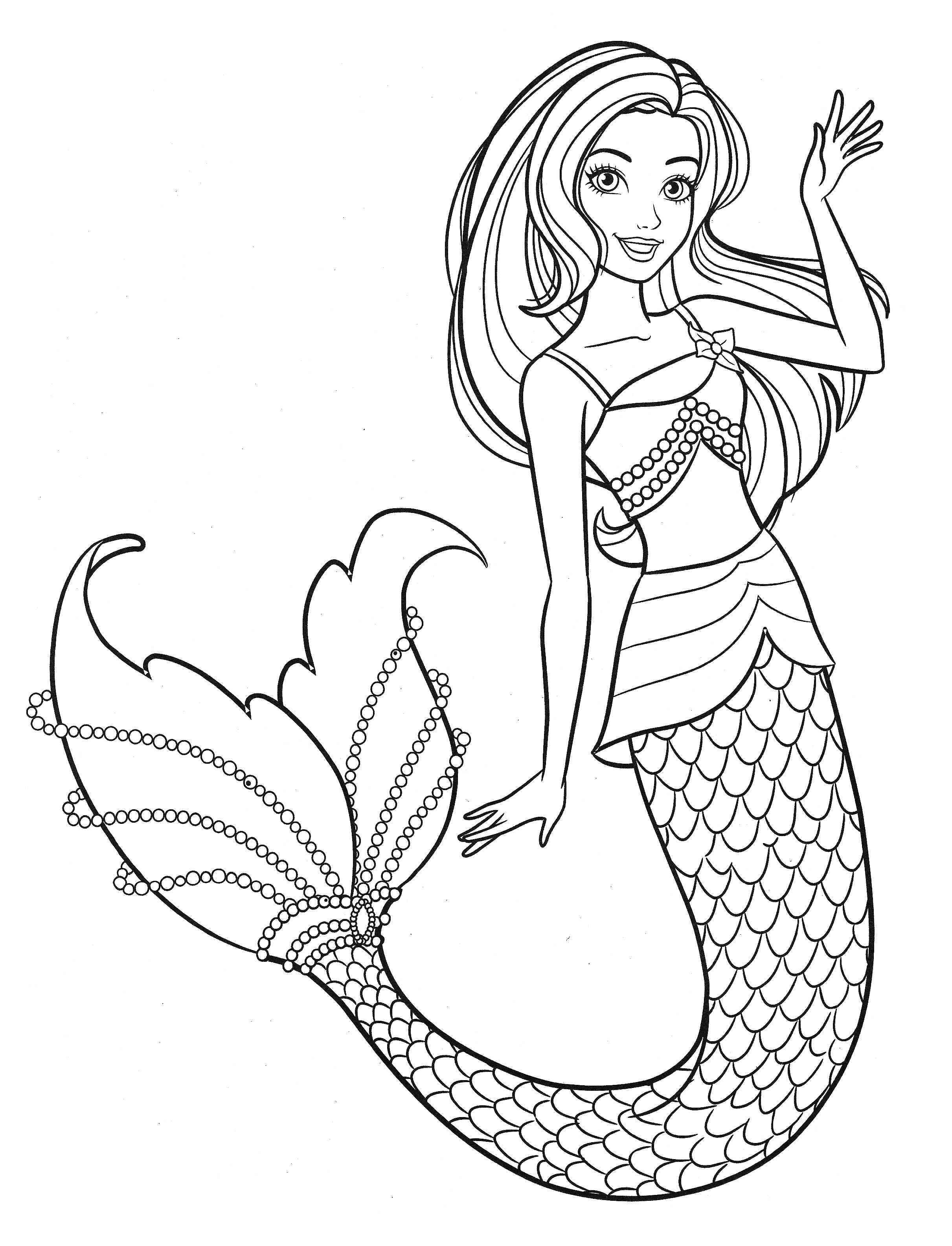 Beautiful mermaid Barbie coloring pages ...