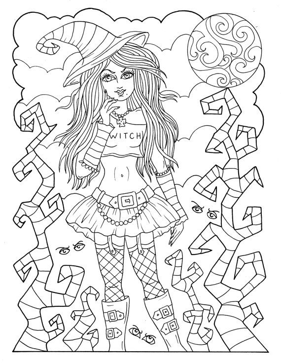 5 Pages Sexy Witches to Color Instant Download Halloween - Etsy | Witch  coloring pages, Fairy coloring pages, Cute coloring pages