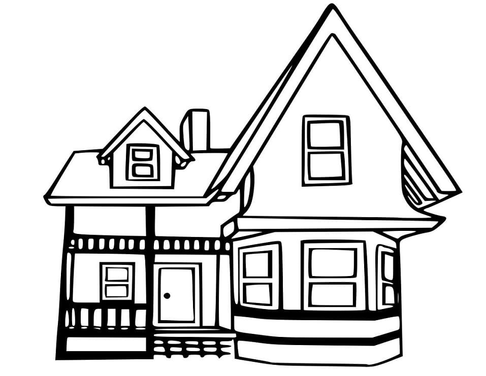 One House Coloring Page - Free Printable Coloring Pages for Kids