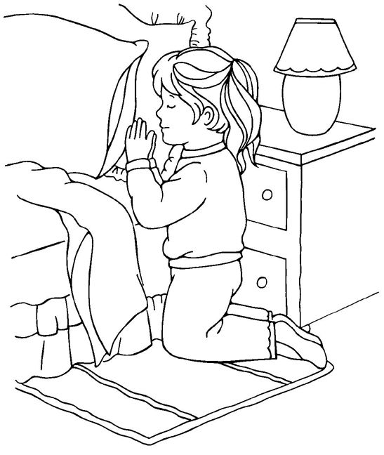 Girl Praying Coloring Page