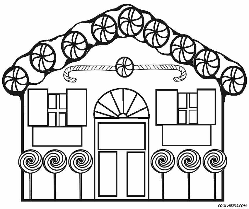Free Gingerbread House Printable Coloring Sheets - Coloring