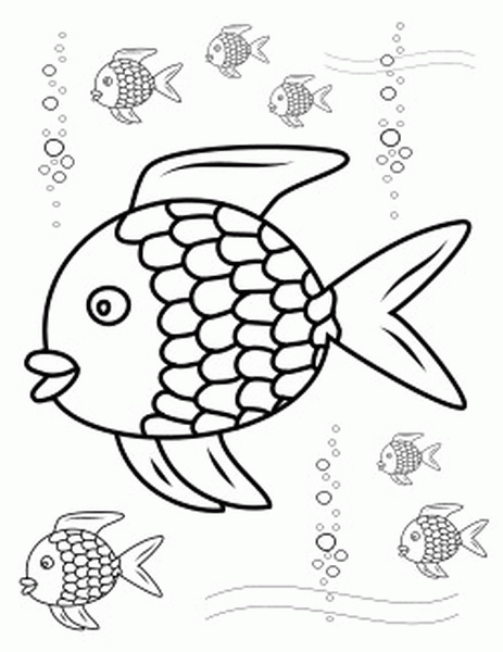 Rainbow Fish Outline