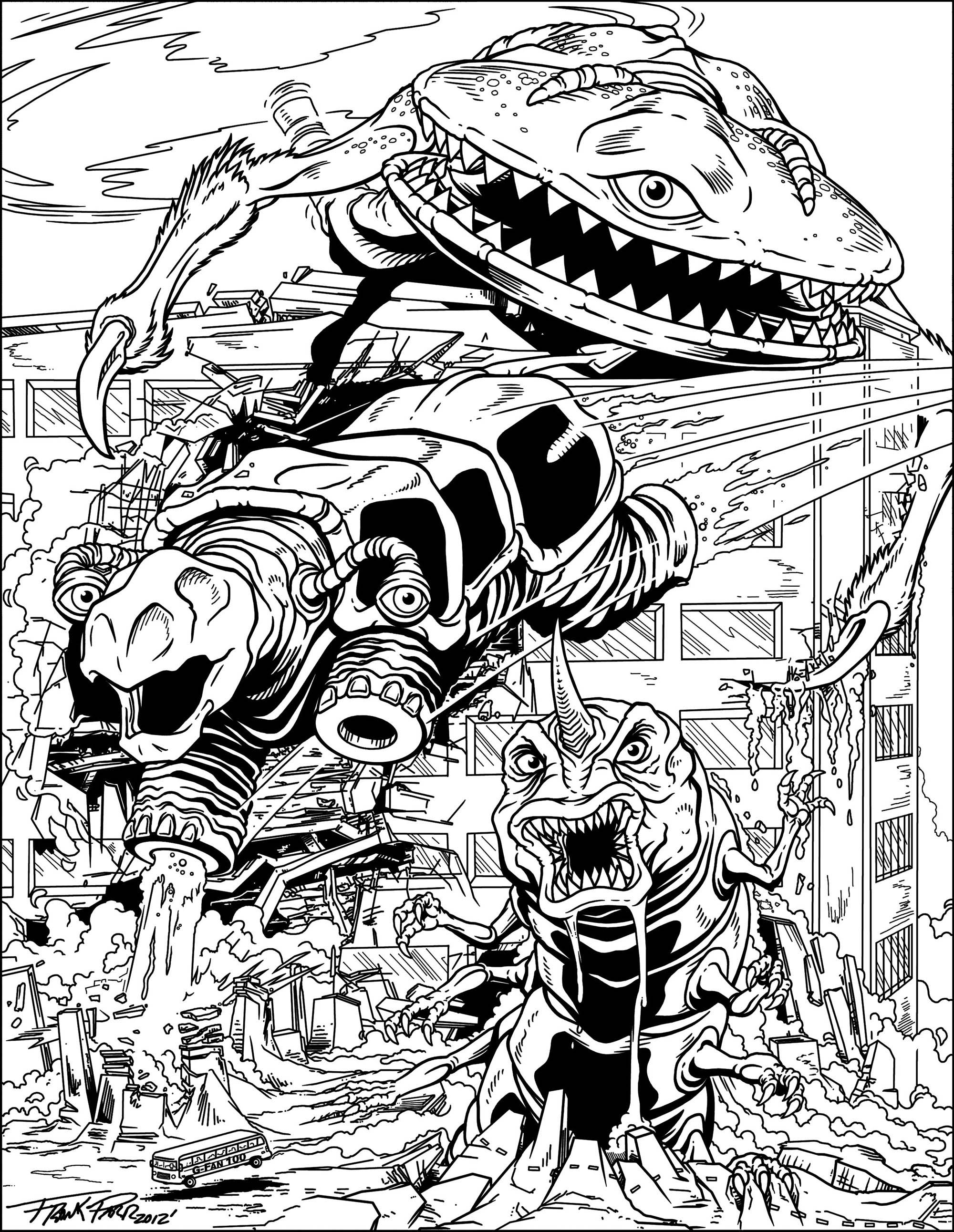 Mega monsters Frank Parr - Valentin Adult Coloring Pages