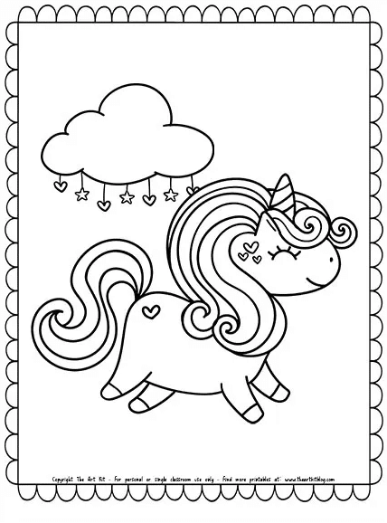 Unicorn Coloring Page | Free Homeschool Deals ©
