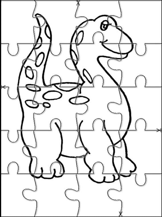 Dinosaur Jigsaw Puzzle Coloring Page - Free Printable Coloring Pages for  Kids