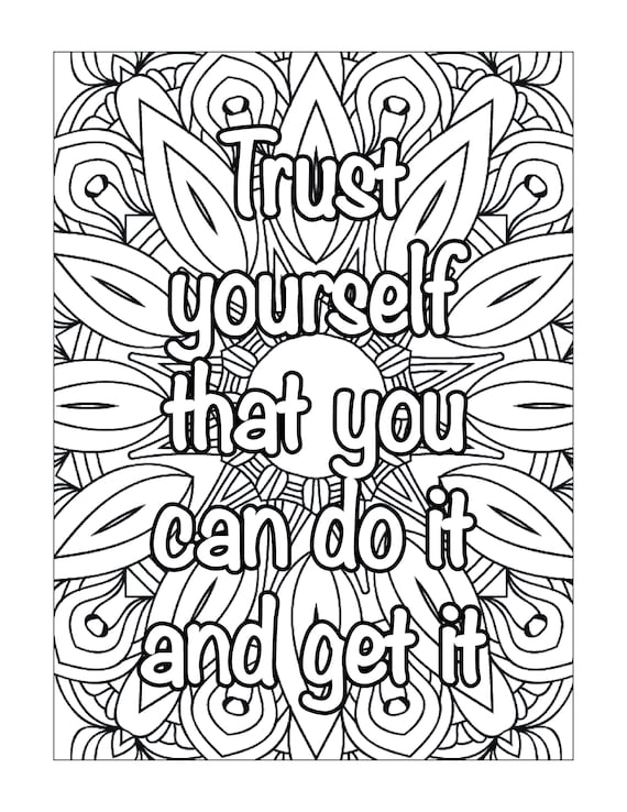 Inspirational Mandala Coloring Page For Adults II Digital - Coloring Nation