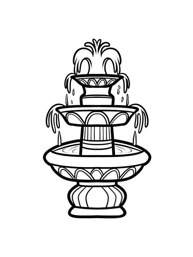 Fountain coloring pages