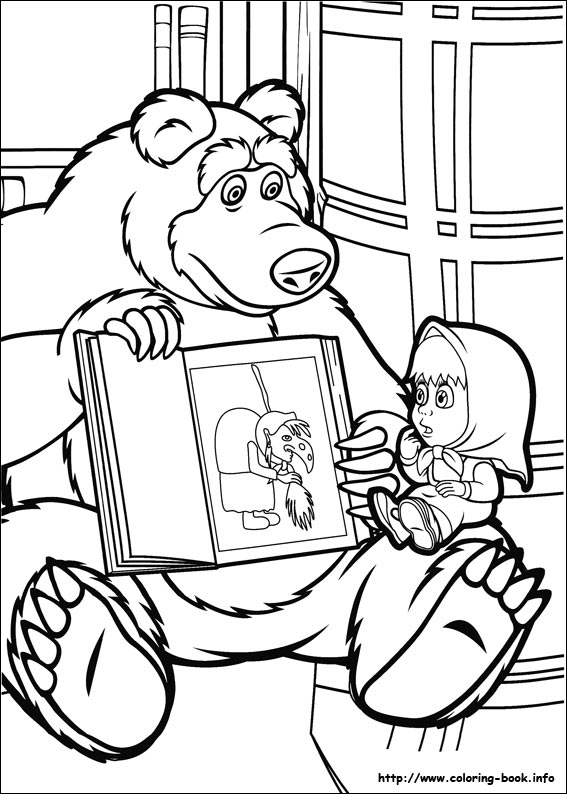 Masha and the Bear coloring pages on Coloring-Book.info