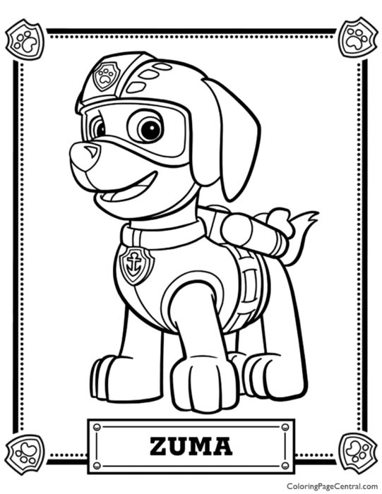 Paw Patrol - Rubble Coloring Page | Coloring Page Central