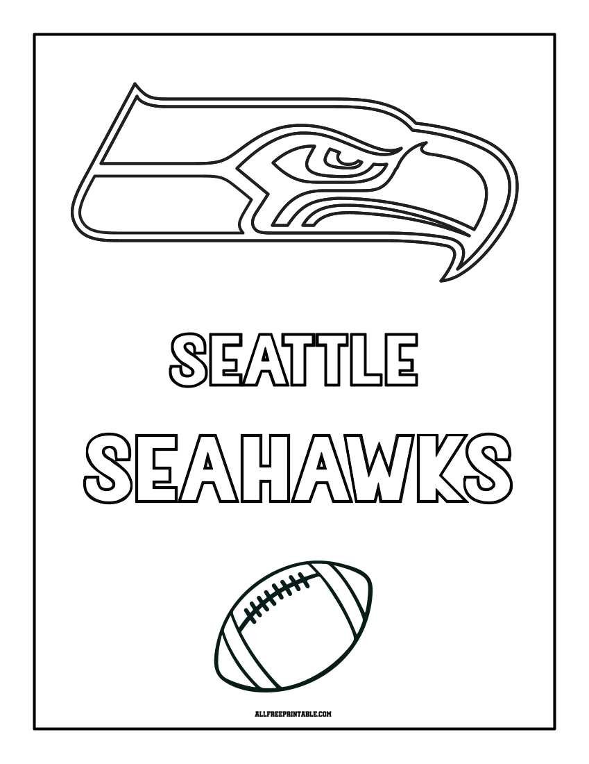 American Football Player Football Helmet Seahawks Drawing Seattle Seahawks  Logo Coloring Page – Free Printable