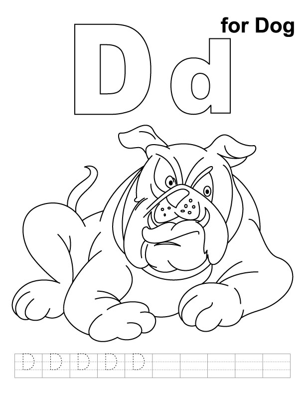 D for dog coloring page with handwriting practice | Download Free D for dog  coloring page with handwriting practice for kids | Best Coloring Pages