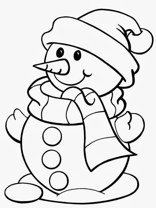 Cute Snowman - Christmas Printable Coloring Page
