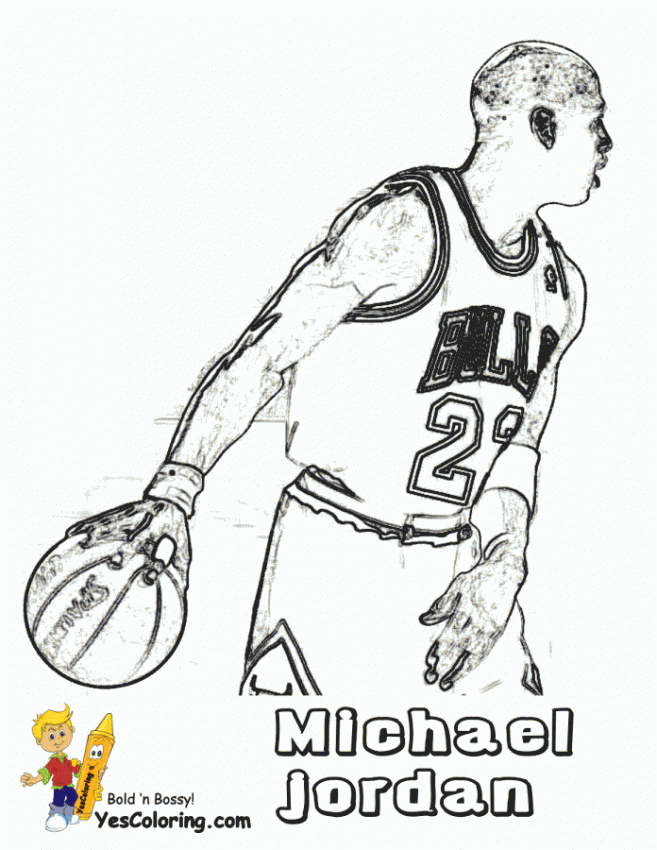 Michael Jordan Coloring Page - Coloring Pages for Kids and for Adults