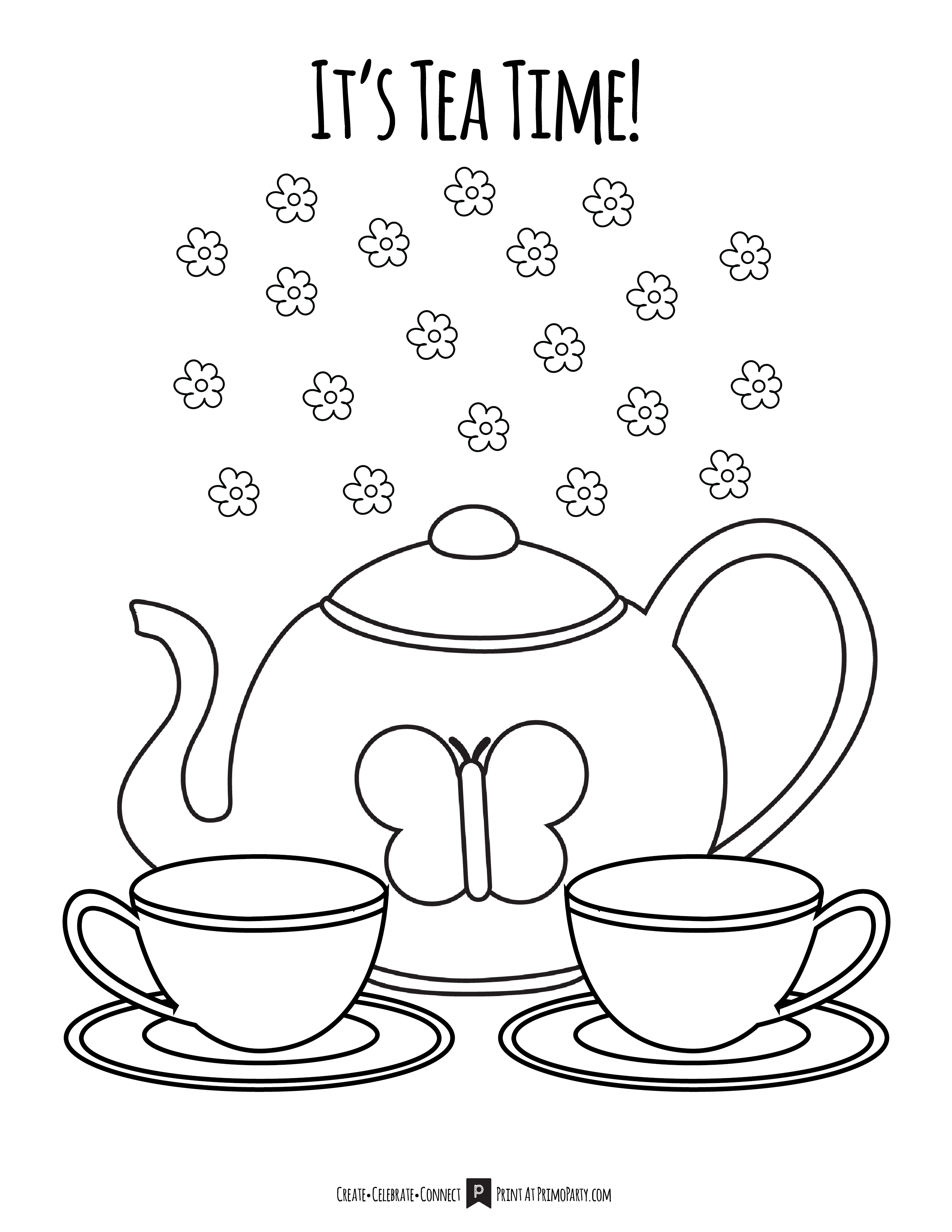 Tea Party Coloring Page ⋆ Primoparty