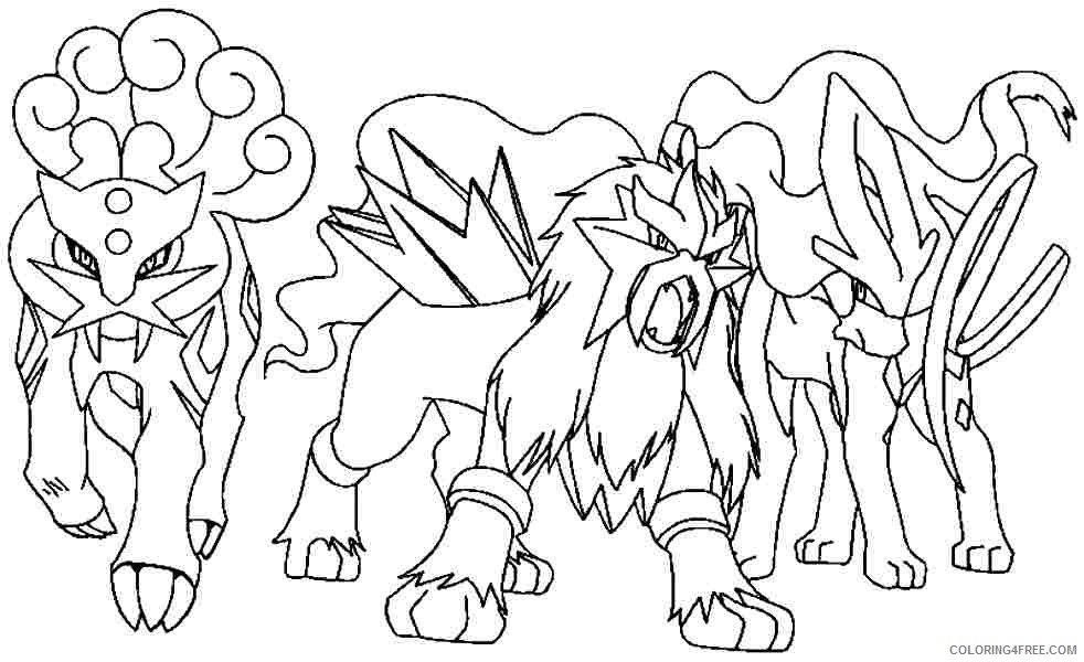 legendary pokemon coloring pages dogs Coloring4free ...