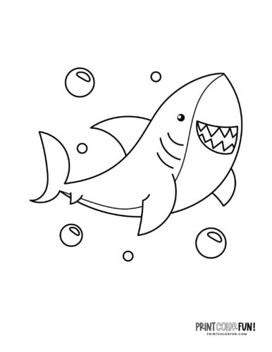 21 shark clipart & coloring pages: Dive ...