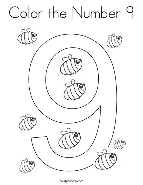 Color the Number 9 Coloring Page ...