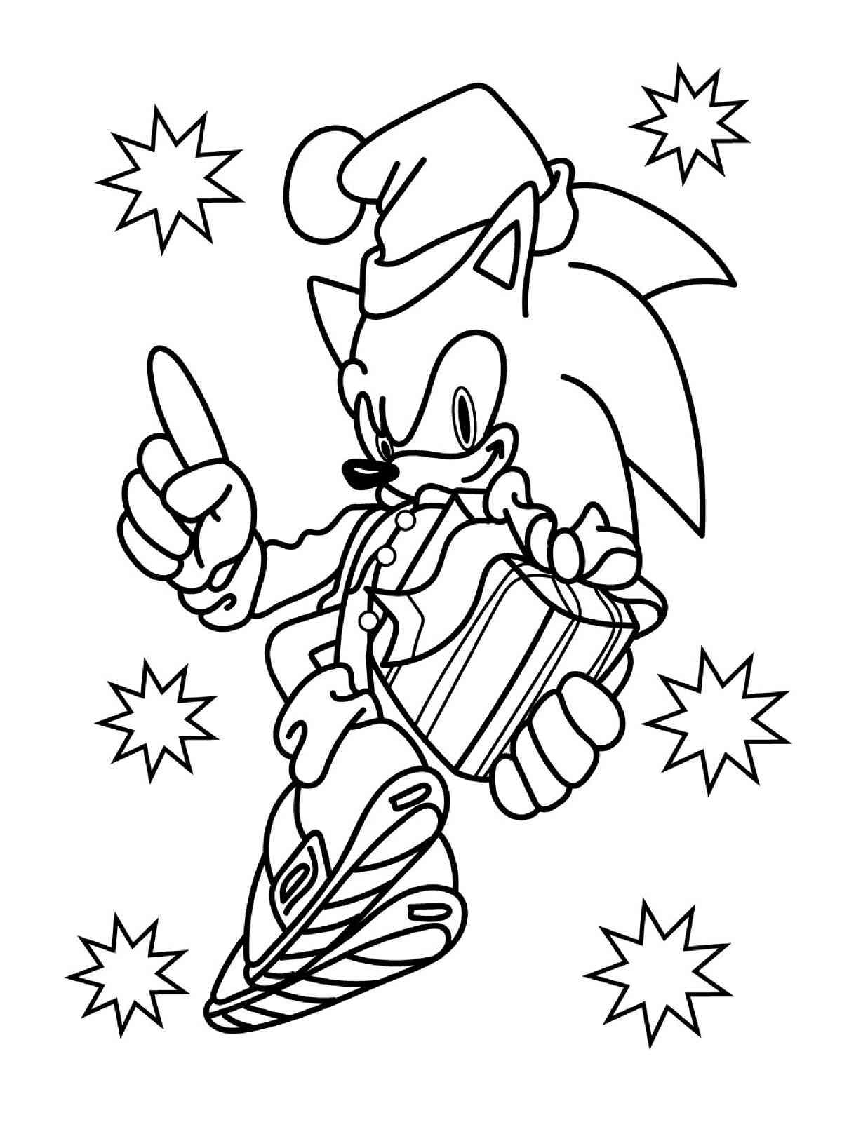 Sonic Christmas coloring page - Free printable