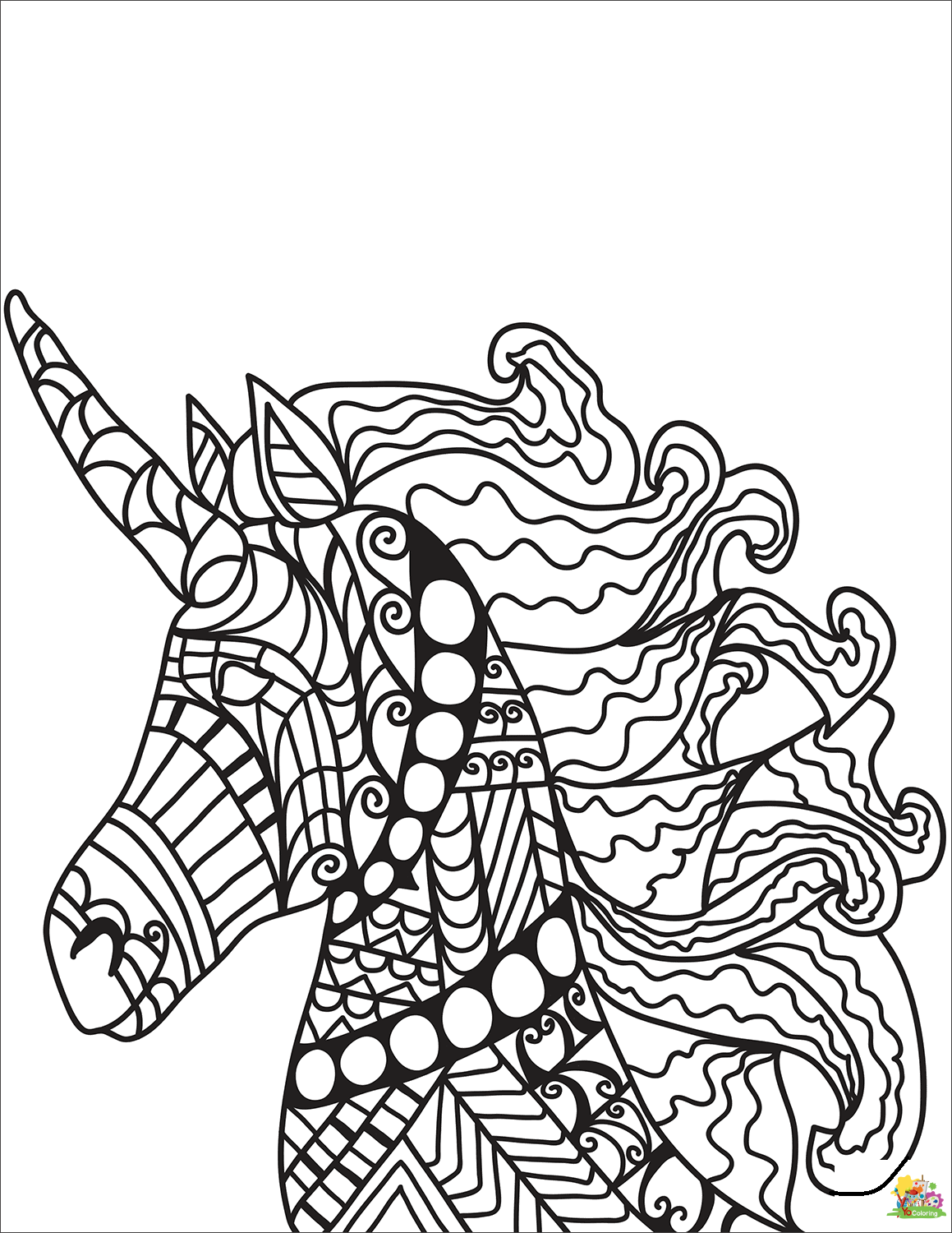 Discover the Best Unicorn Zentangle Coloring Pages for Free
