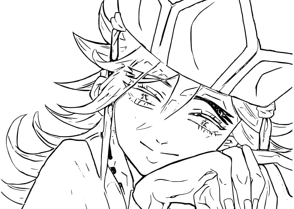 Doma from Demon Slayer Coloring Page ...