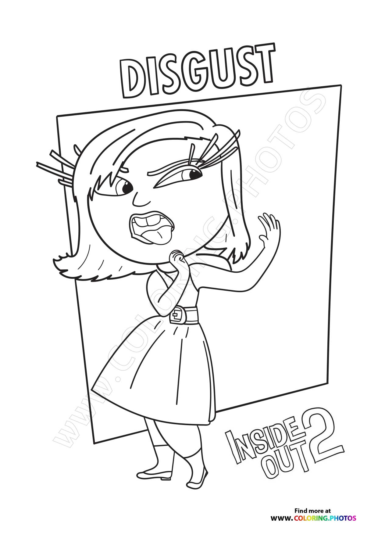 Disgust Inside Out 2 - Coloring Pages ...