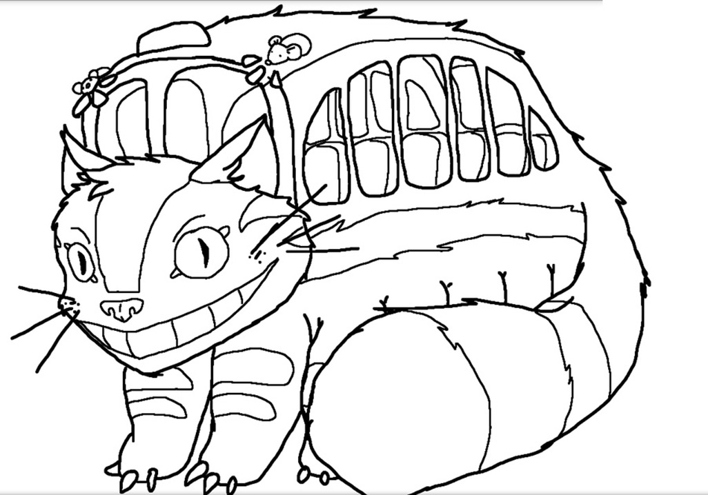 Catbus 2 Coloring Page - Anime Coloring Pages