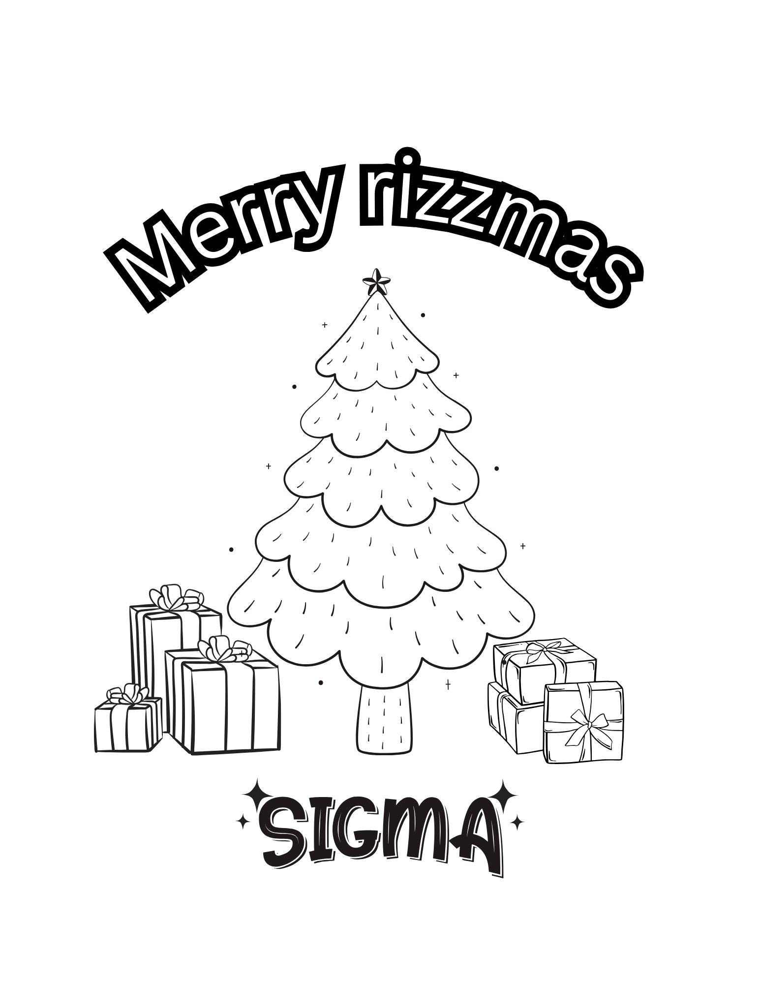 Brain Rot Christmas Coloring Sheet Rizz - Etsy Australia