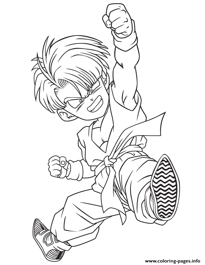 Dragon Ball Z Kid Trunks Coloring Page Coloring Pages Printable