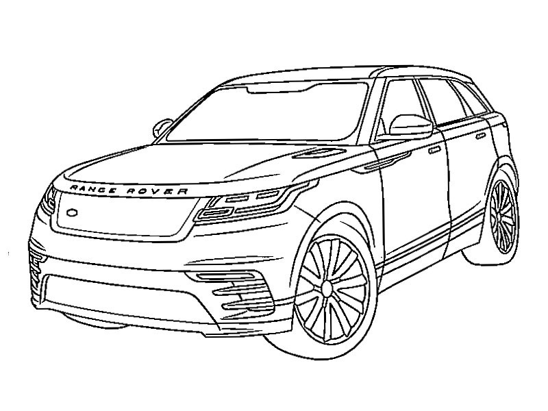 Range Rover Velar Coloring Page | 1001coloring.com