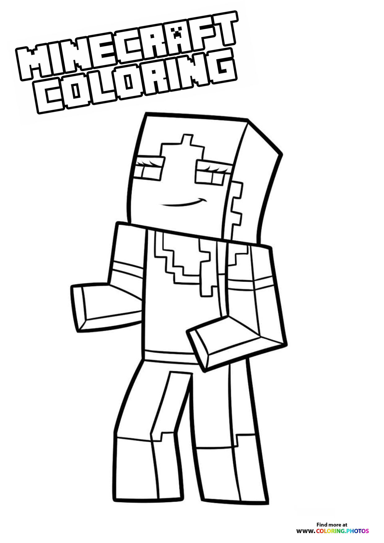 Minecraft girl character - Coloring Pages for kids