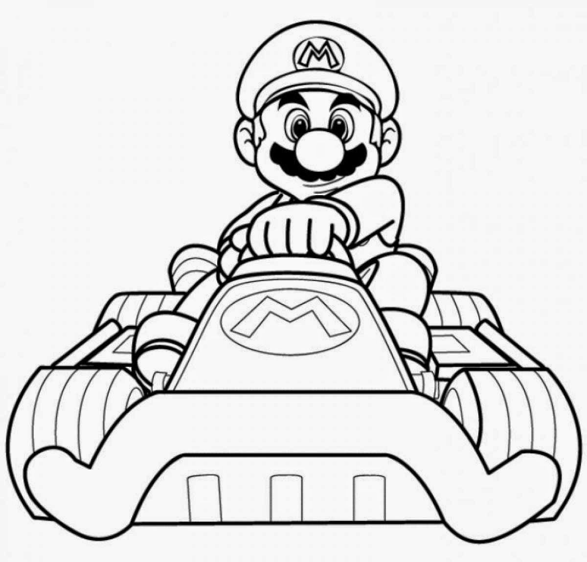 Free Printable mario kart coloring pages for