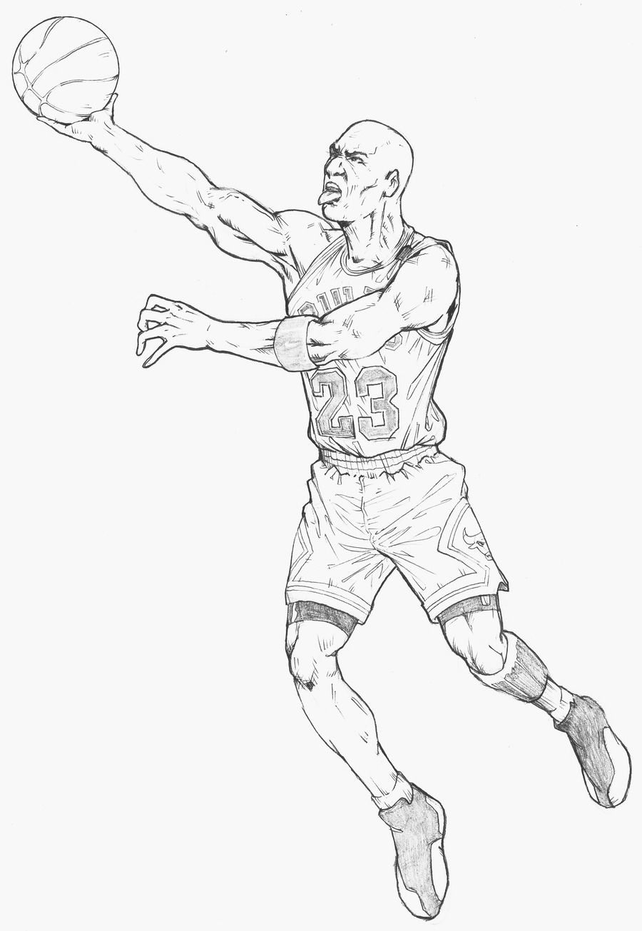 Michael Jordan Coloring Page - Coloring Pages for Kids and for Adults