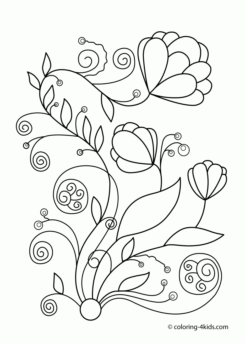 Free Coloring Pages Of Spring Flowers Coloring Pages Flowers ...