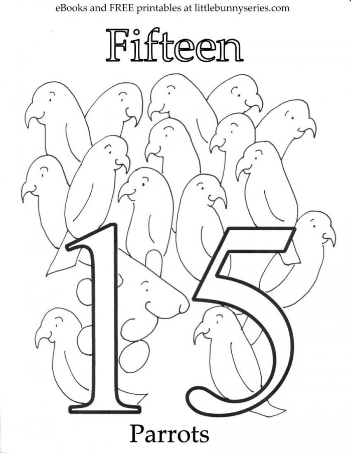 Number 15 Coloring Page Worksheets | 99Worksheets