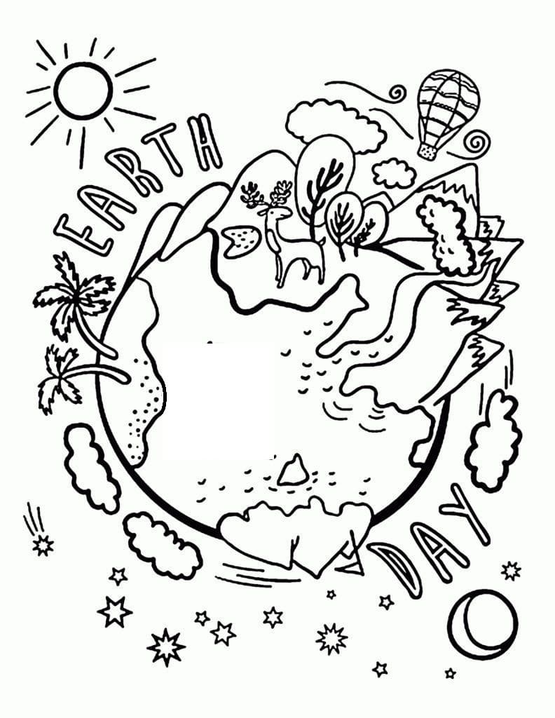 Earth Day 4 Coloring Page - Free Printable Coloring Pages for Kids